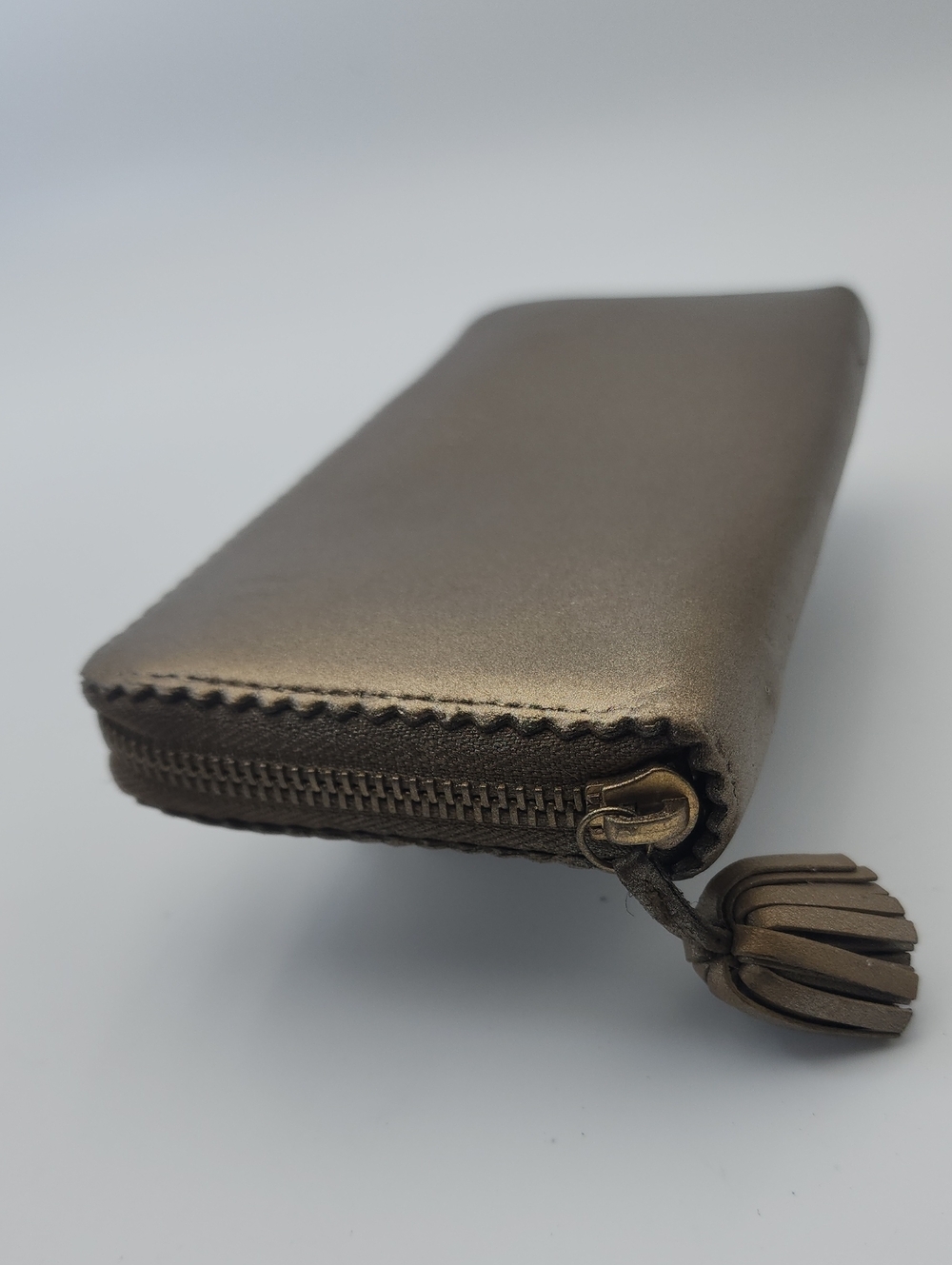 LOEWE Anagram Continental Long Zip Around Wallet Metallic Bronze Gold Leather - Picture 8 of 16